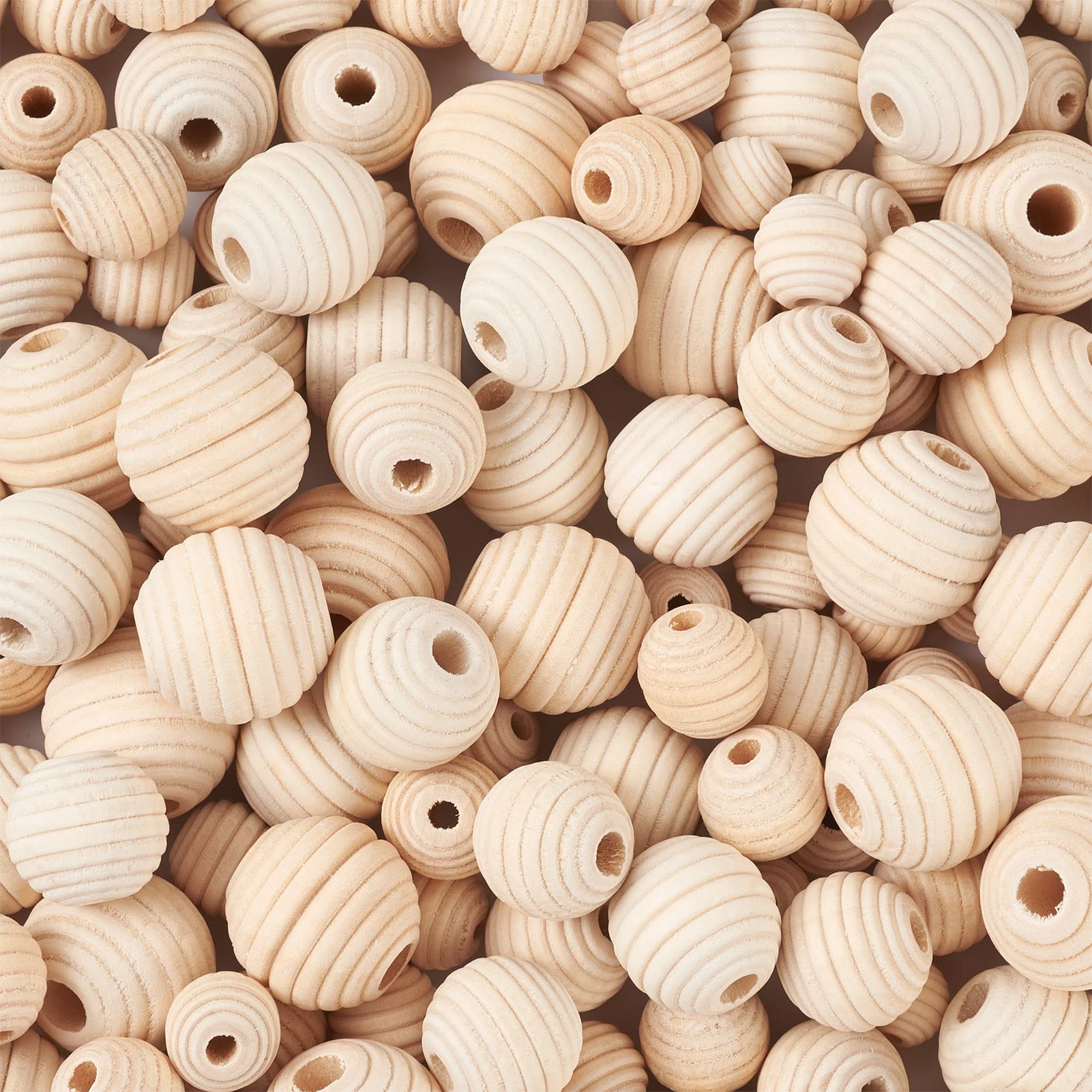 50 perline rotonde in legno naturale, 20 mm, foro grande, non finite, perline distanziali sfuse per macramè, artigianato, gioielli fai da te, decorazione della casa, foro: 9-10 mm, rotonde, 6 misure