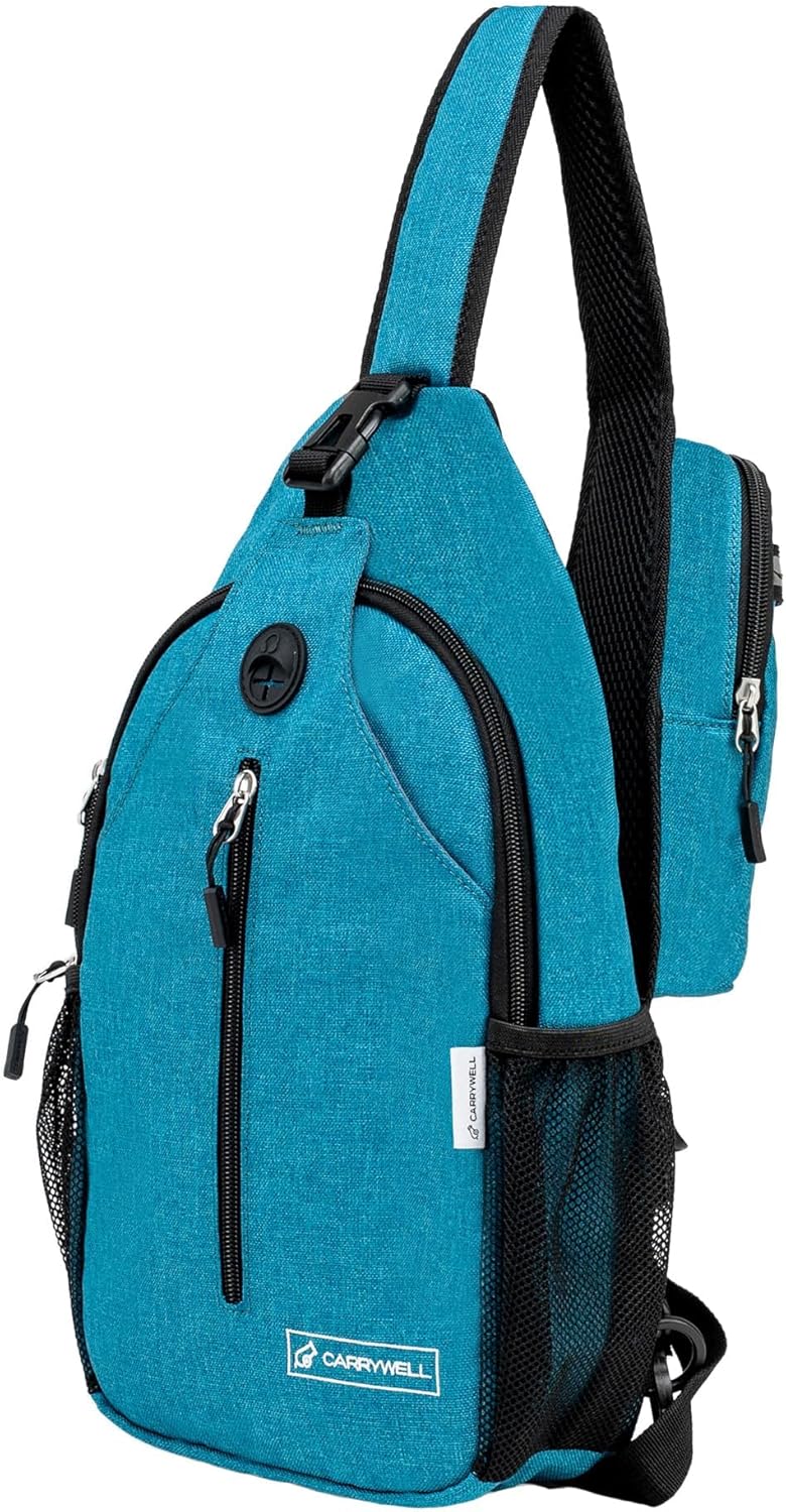 Carrywell (Not Made In China) Crossbody Sling Backpack, Small Daypack For Travel, Hiking, Anti-Theft Chest Bag, Lightweight