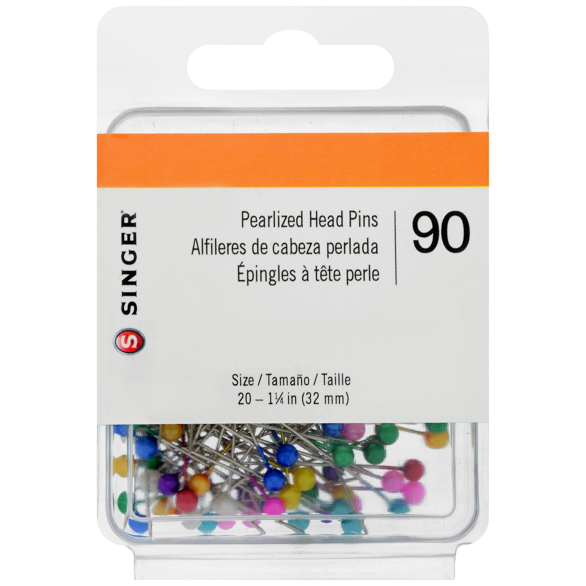 00358 Pearlized Head Straight Pins, Size 20, 90-Count