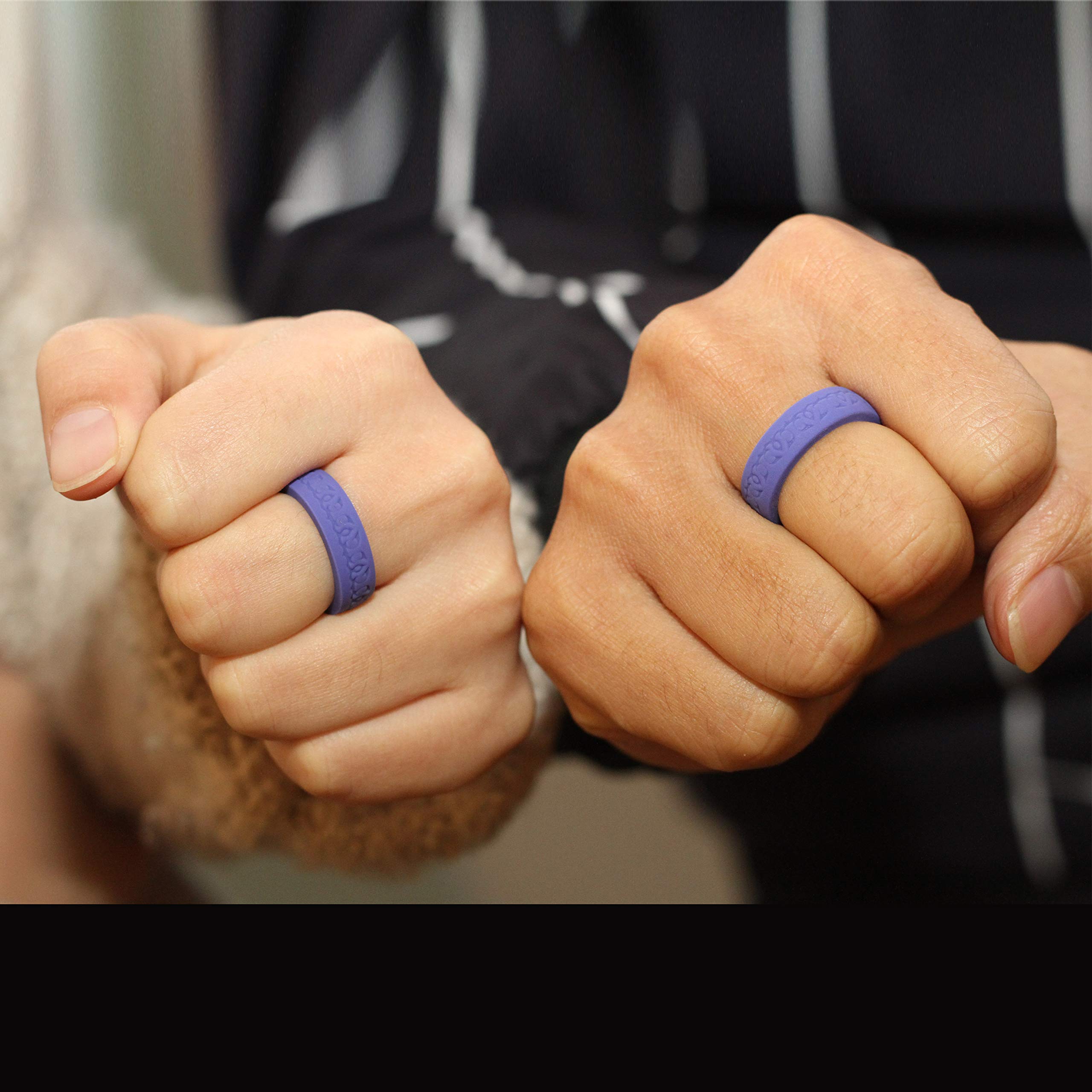 Tuhaoge Silicone Wedding Ring for Women and Men Silicone Rubber Wedding Bands (DeepPurple, 8)