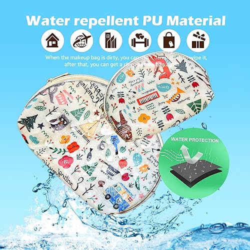 Miniatura 5 de Juego de 5 bolsas de cosméticos para mujer, bolsa de maquillaje, bolsa con cremallera, accesorios organizador para viajes, Color 1