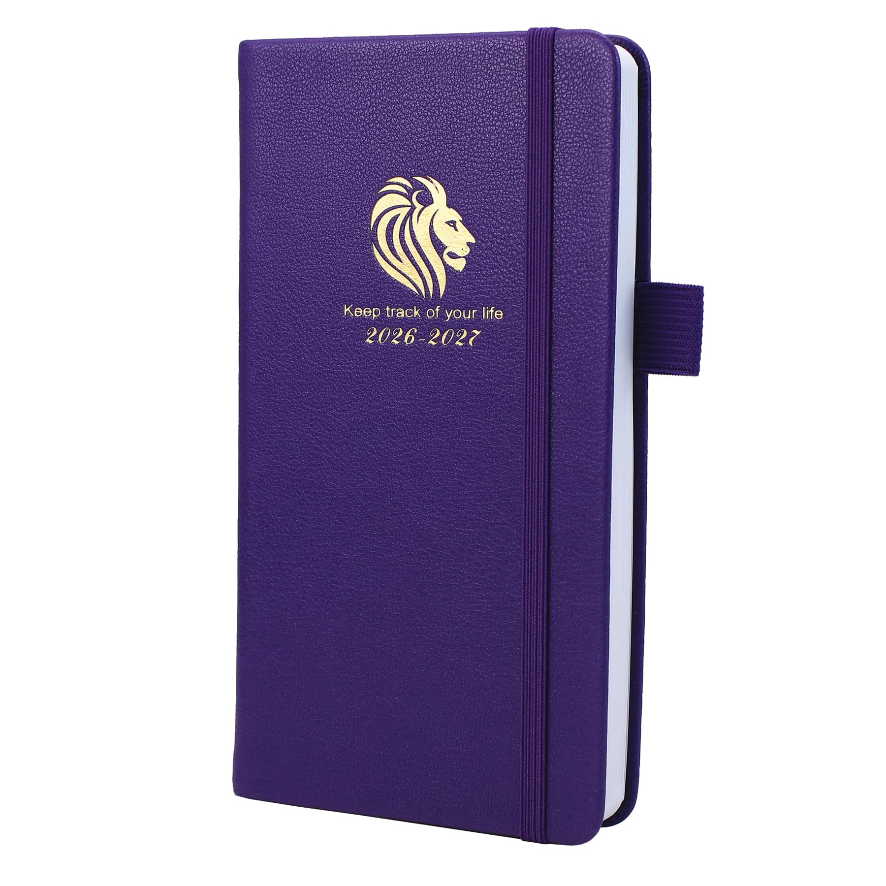 Diary 2026-2027 - 18 Month Mid Year Diary from Jul. 2026 to Dec.2027, A6 Pocket Week to View, Weekly & Month Planner with Leather Cover, Pen Loop (Purple)
