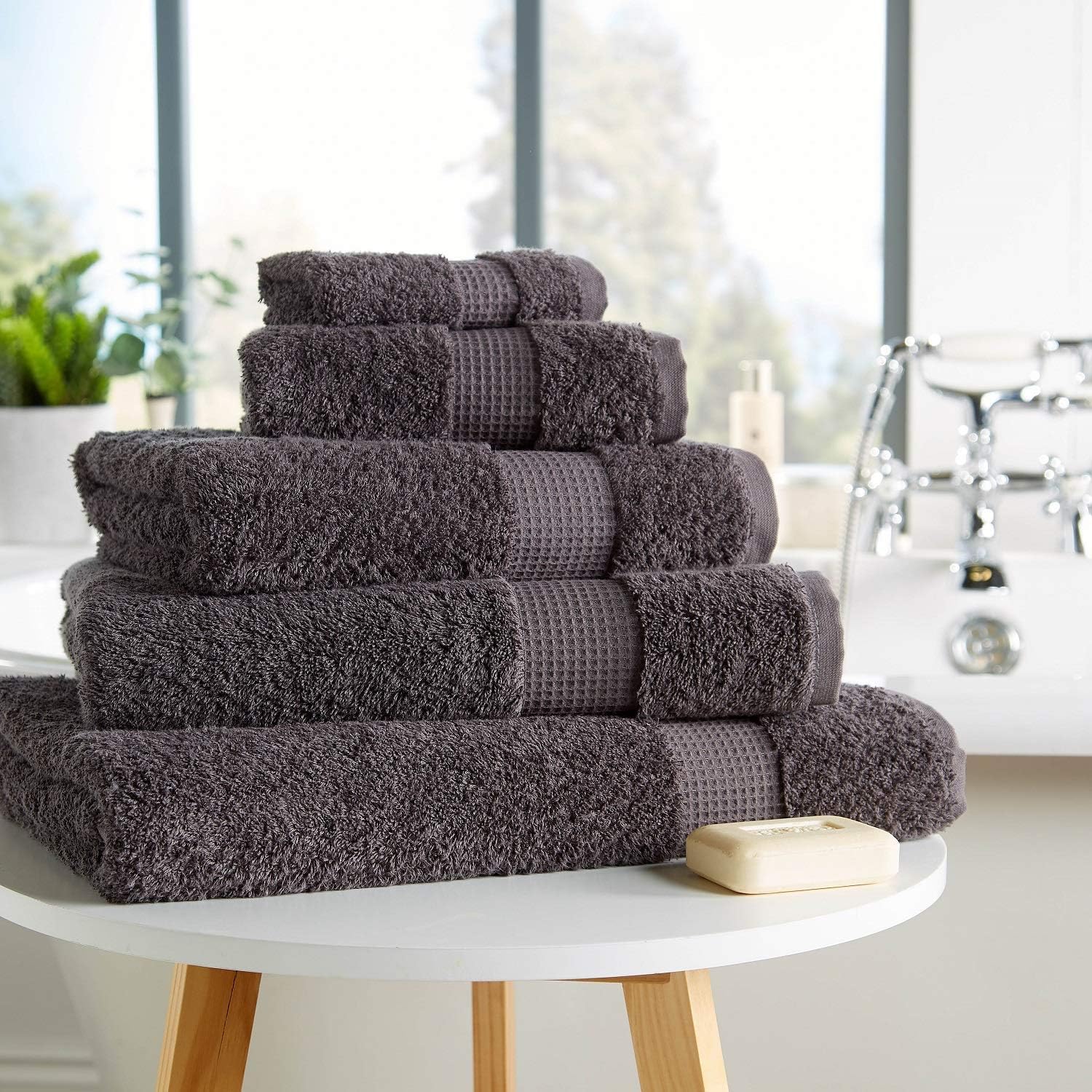 London Dream 100% Egyptian Cotton Bath Sheets, 700 GSM Bath Towels, Extra Absorbent Thick Towel For Spa Hotel & Home (90 x 140 cm, 1 Piece, Charcoal)