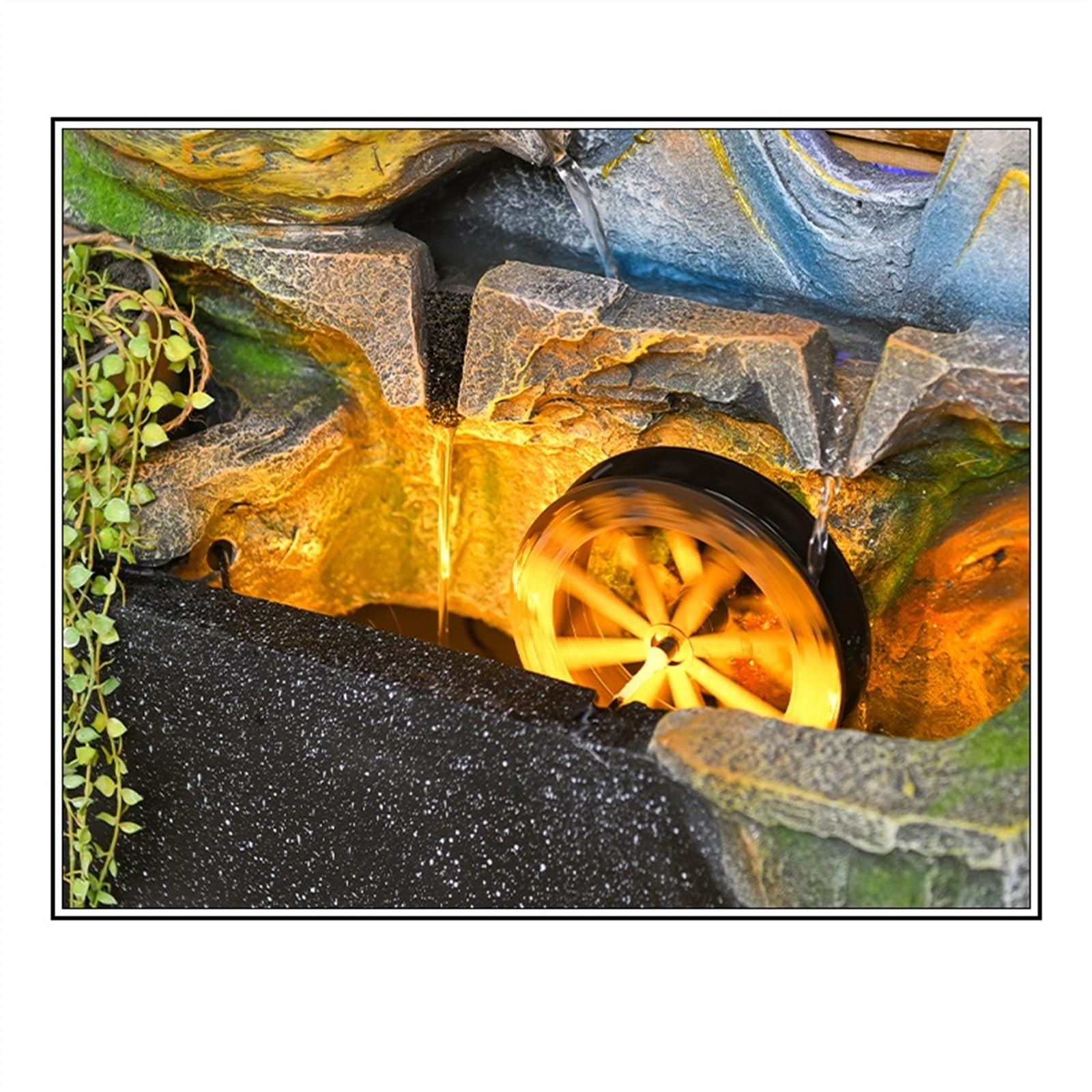 Gartenbrunnen Pfauendekoration, Aquarium, Innenhof, Wohnzimmer, Zuhause, automatisches Zirkulationssystem, Steingartenbrunnen, Wasserdekoration Terrassendekor(S)