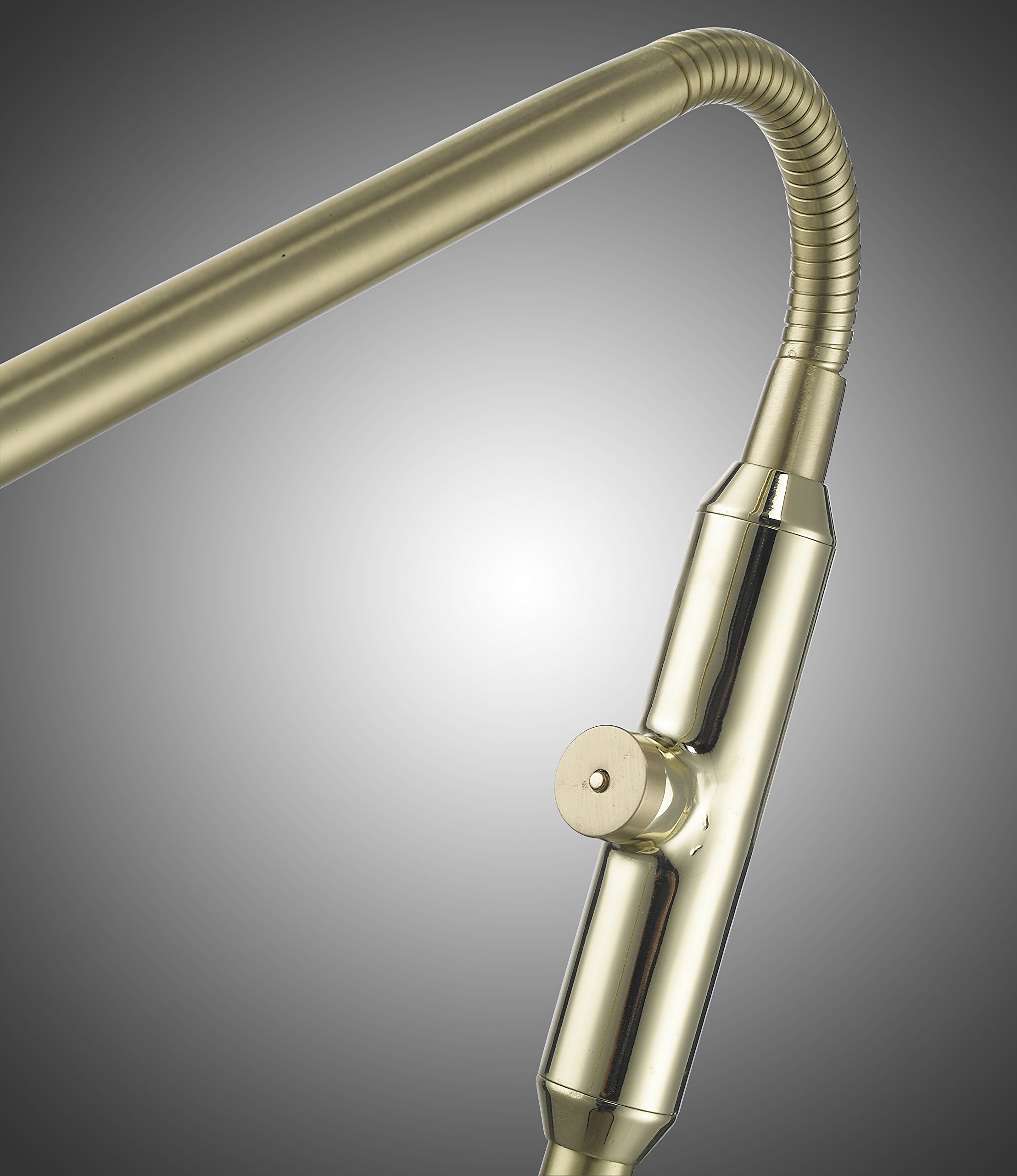 Trio Leuchten LED Stehleuchte Bergamo 420910108, Metall Messing matt, inkl. 12 Watt LED, Dimmer