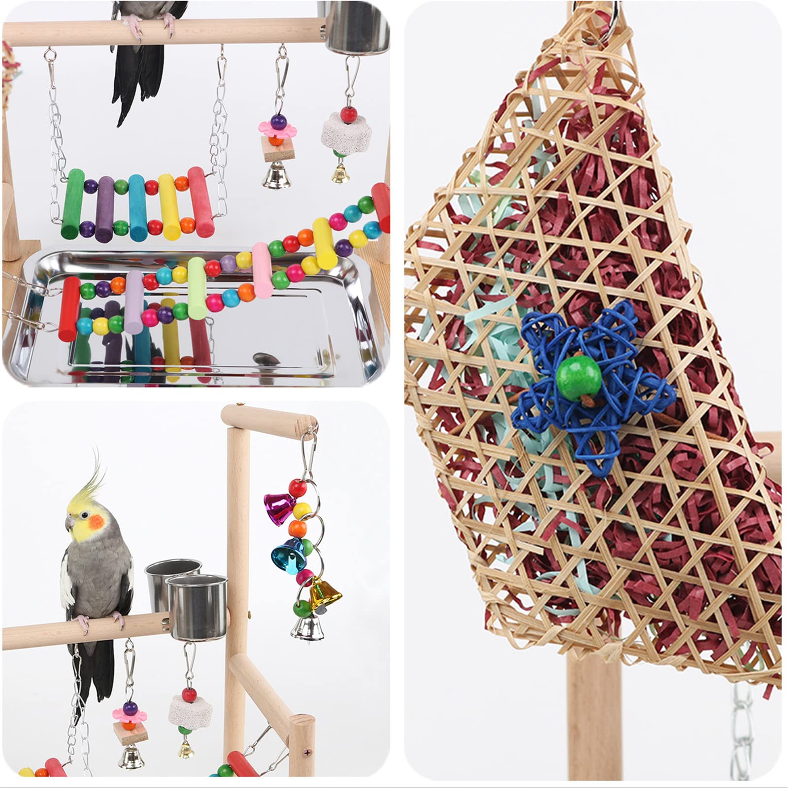 Amazon | インコ おもちゃ 鳥かご 鳥用 止まり木 小鳥 鳥遊び場 鳥の巣