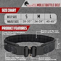 Vista 4 de WOLF TACTICAL Cinturón de Batalla Molle – Cinturón de Guerra Cinturones de Batalla Cinturón Táctico para Armas Cinturón de Servicio 2" Cinturón