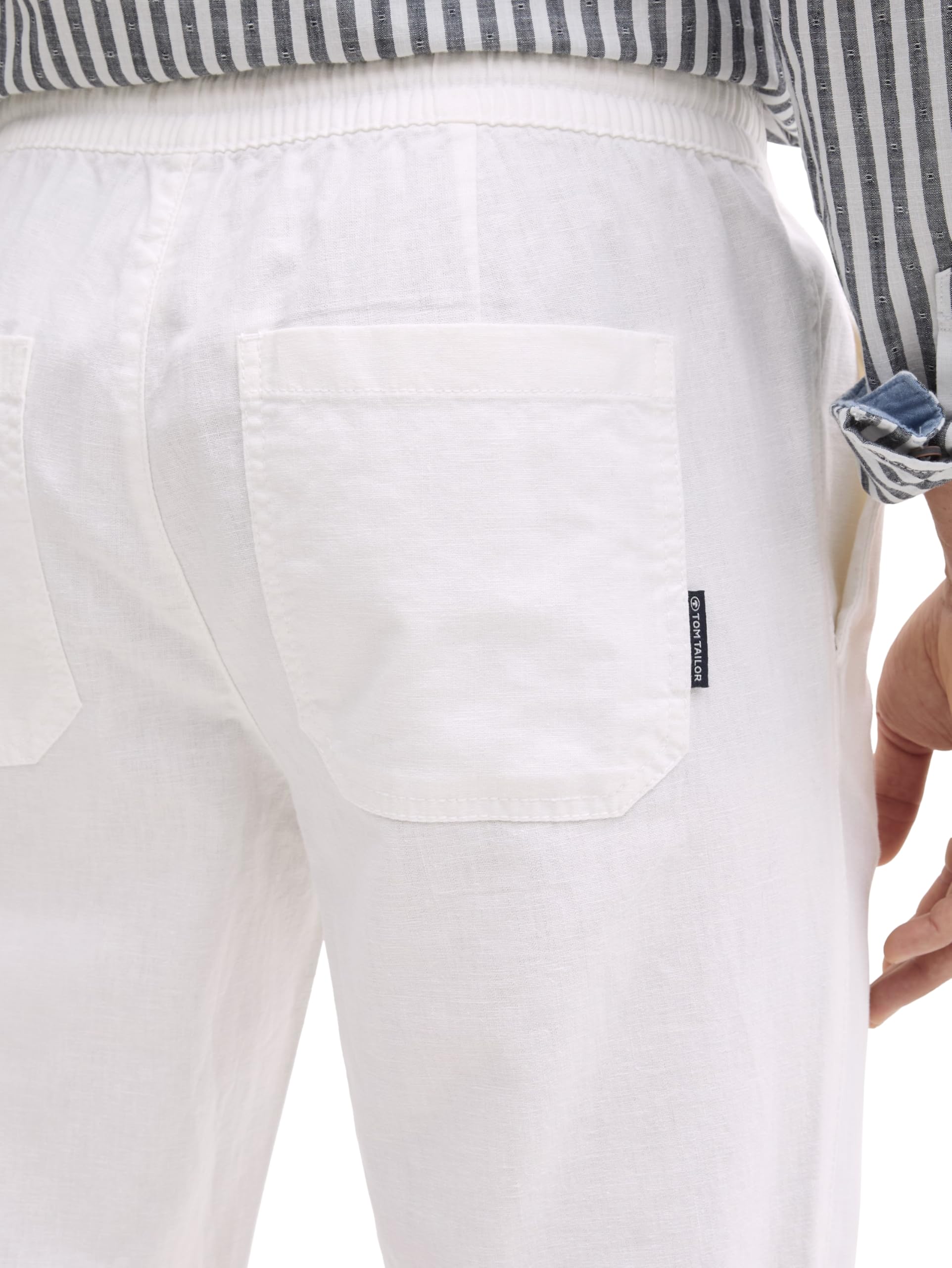 Tom Tailor Herren Chino Hose mit Leinenanteil