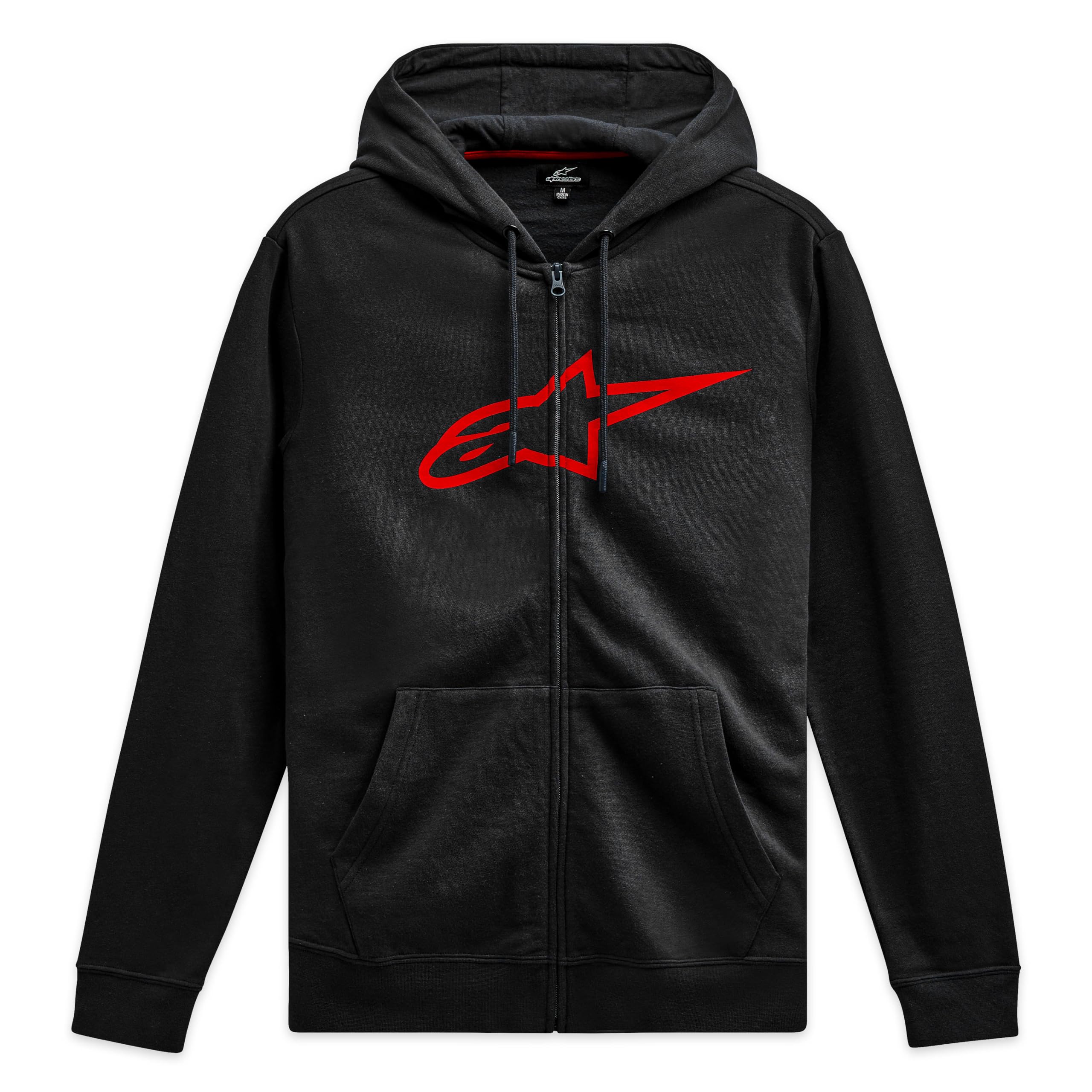 Alpinestars Men's Ageless Zip Hoodie V3 Sweatshirt, Black/red, M