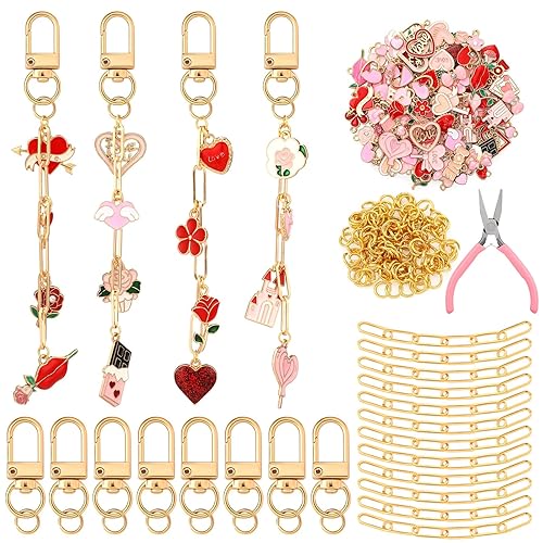 Tondiamo 286 Pieces Galentines Day Keychain Making Kit Gift Valentine's