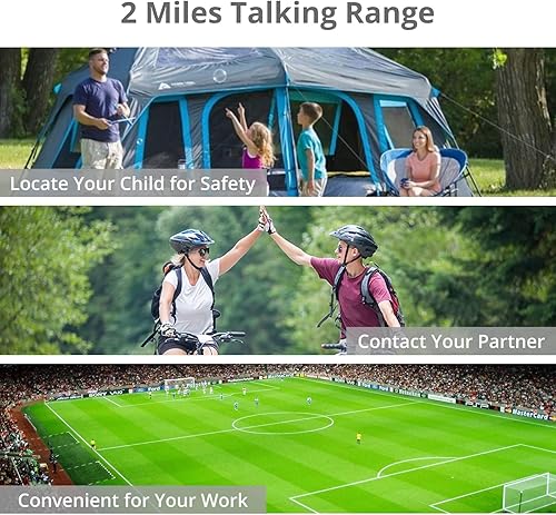 Miniatura 5 de Proster Walkie Talkies recargables 1 par radios bidireccionales de largo alcance de 16 canales con cargador USB micrófono de auricular transceptor