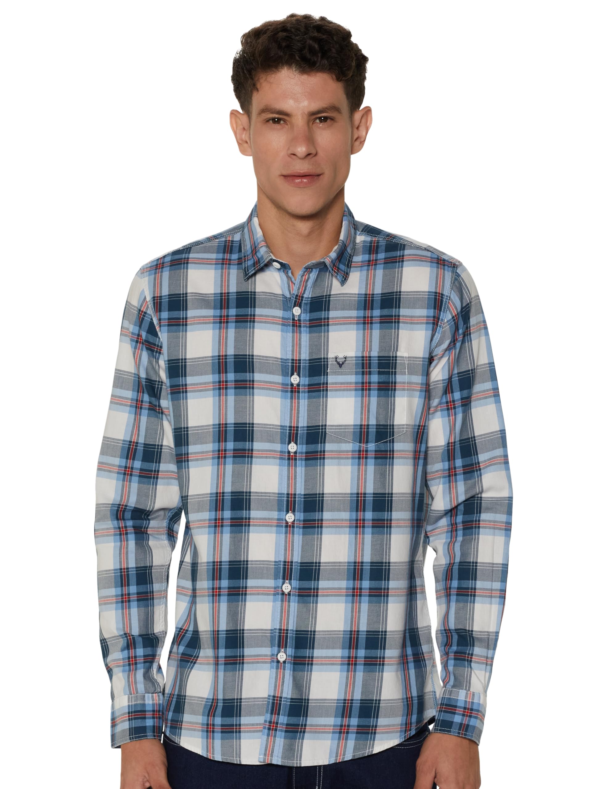 allen solly Men Cotton Blend Regular Fit Big Checks Casual Shirt-picture-31