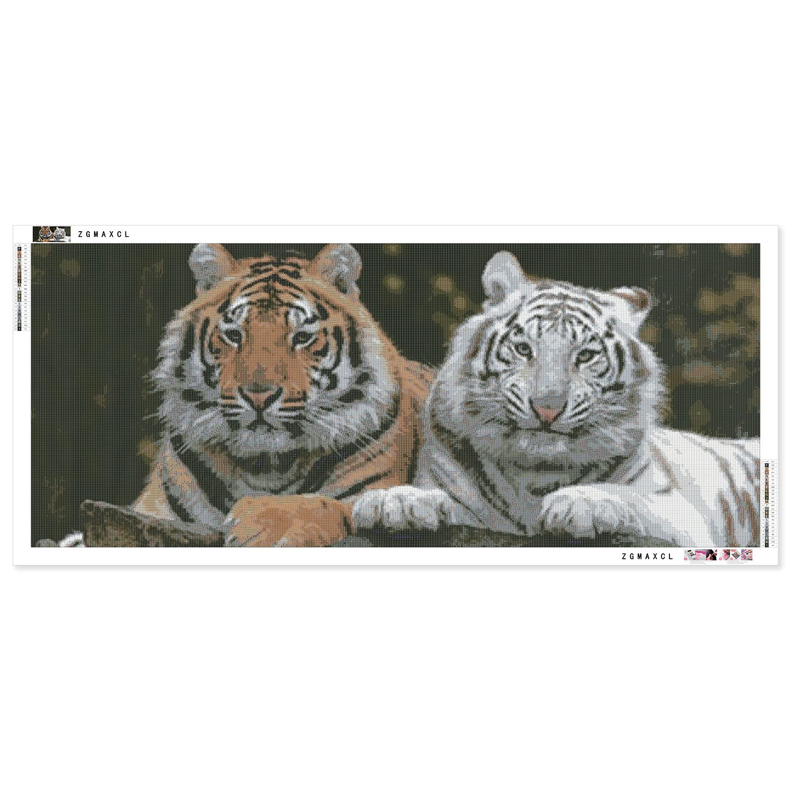 ZGmaxCL 5D Diamond Painting Kit Tigre Bianca Quadri Soggiorno Moderni