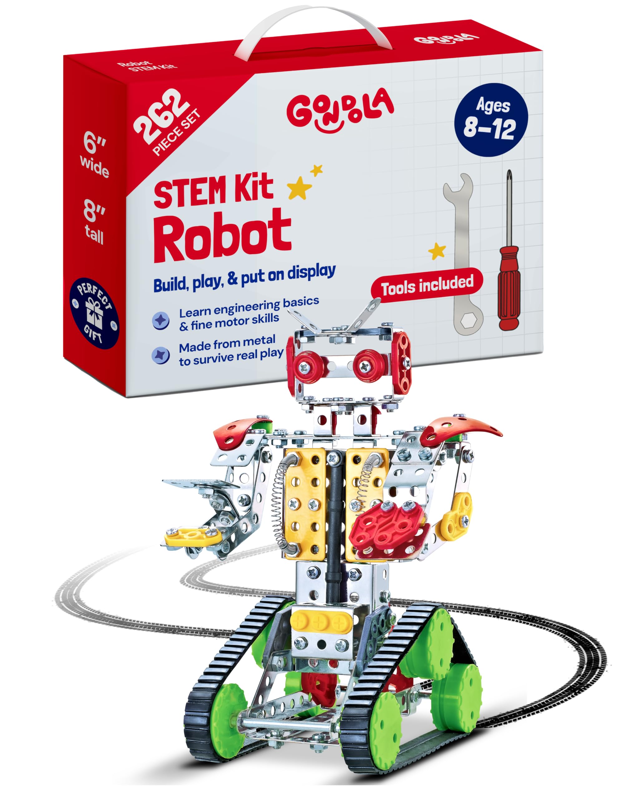 gondola stem kits, metal alloy robot construction toys, educational & creative gift for 8 year old boy or girl | stem toys for boys age 8-12