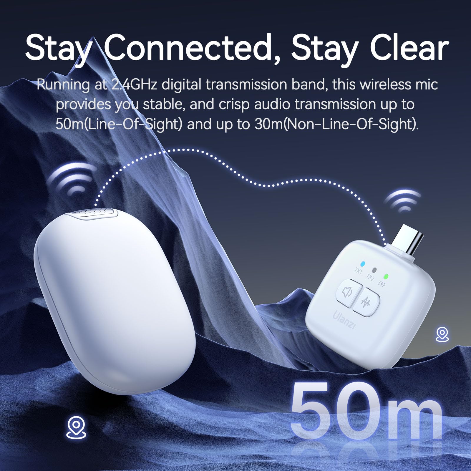 Amazon.com: ULANZI A30 Tiny Mic Magnetic (White), Wireless