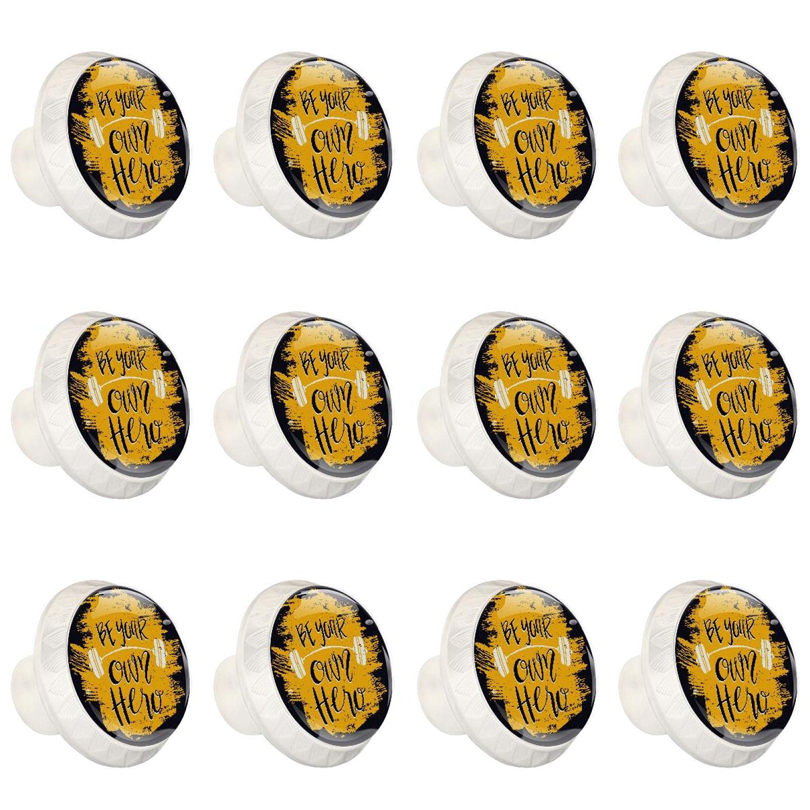 Boutons de placard de cuisine jaunes poignées rondes pour relooker une commode d'enfant
