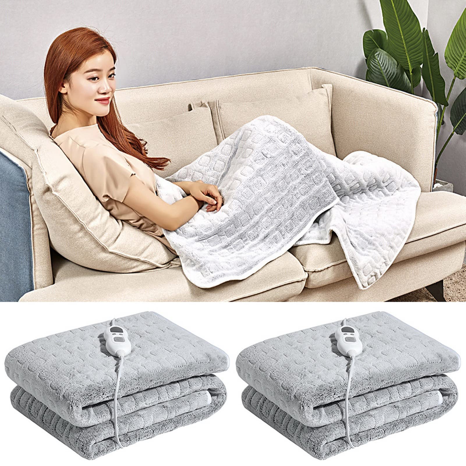 Amazon.com: Roadoor Electric Heated Blanket, 60 x 32/60 x 50 3 Gear  Temperature Control Fast Heated Bed Throw Blanket Sleeping Quilt, Machine  Washable 60 x 32 US : Home u0026 Kitchen