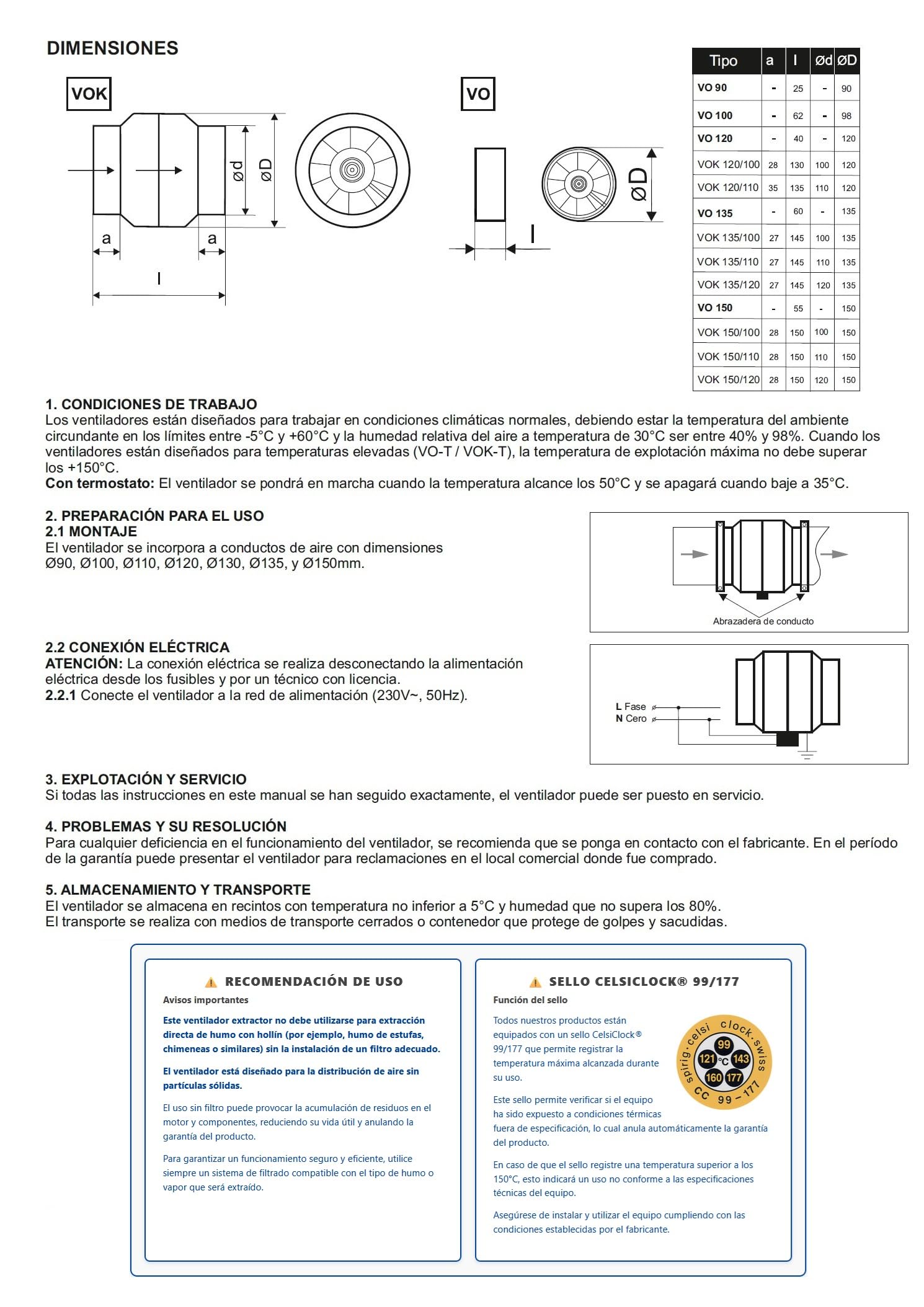 Ventilador Extractor de Alta Temperatura 150°C