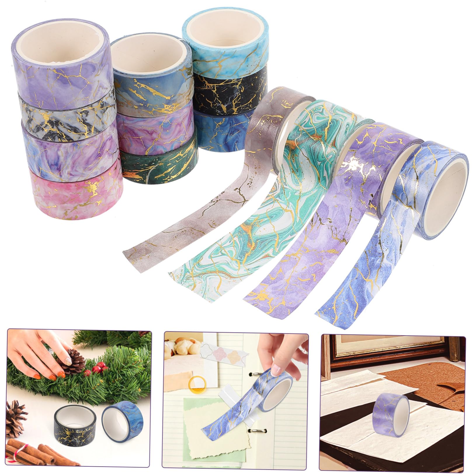 NUOBESTY 42rollos Cinta Washi Decorativa De Mármol De Adhesivo Para Scrapbooking y Manualidades Por Para Diarios y Planificadores