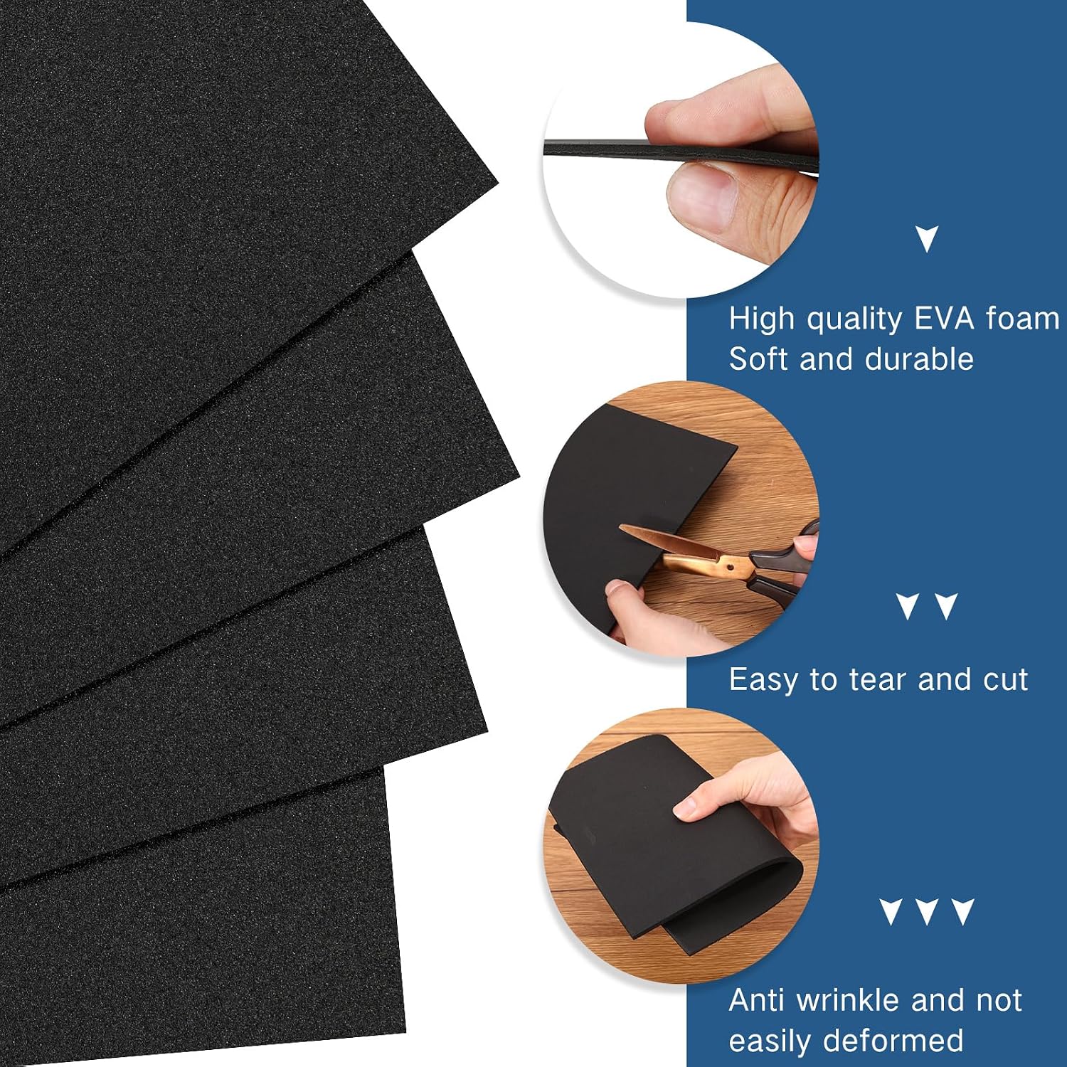 Innconee 20 Pcs 4mm Embroidery Foam 6 x 9 Inch Craft EVA Foam Sheets for 3D Embroidery Arts and Crafts, DIY Projects, Hand Sewing, Quilting, Hats, Cosplay Costumes, Pillows