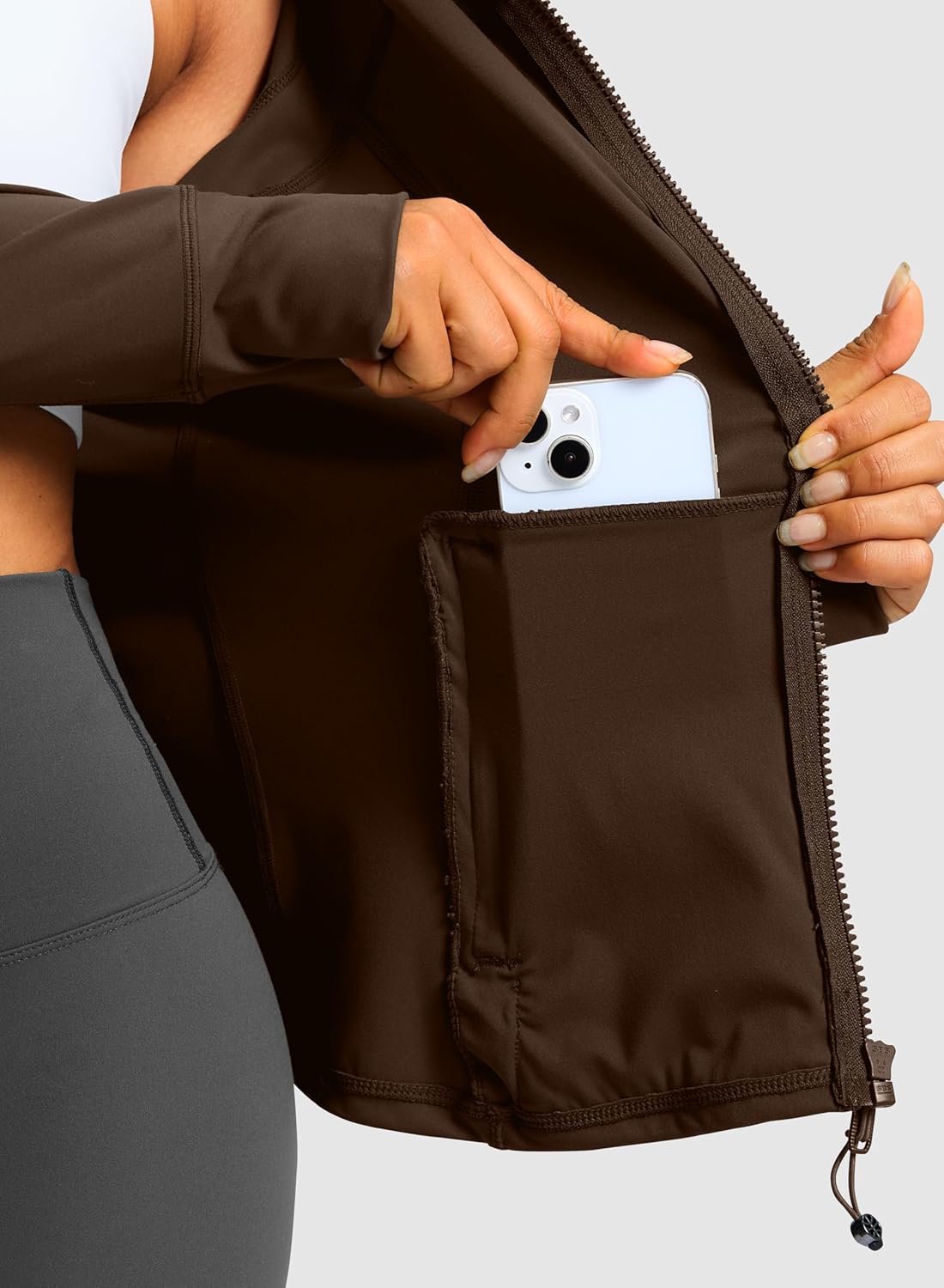 G Gradual Workout Jackets for Woman Hip-Length Slim Fit Zip Up 4 Pockets Athletic Jacket Spring Gym Running Clothes - Image 3