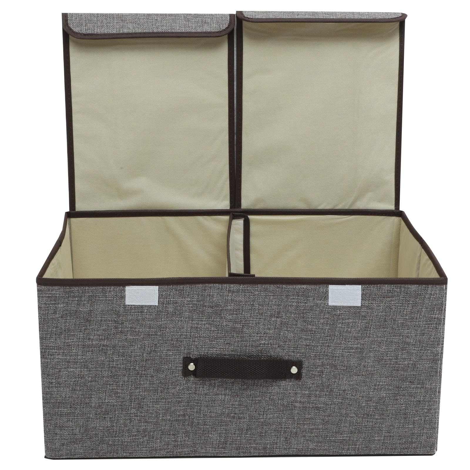 POPETPOP Caja de Almacenamiento Plegable para Ropa Tapa Grande 50X30X25 CM de Lino de Algodón Resistente al Desgaste y Plegable para Dormitorio y Hogar Color