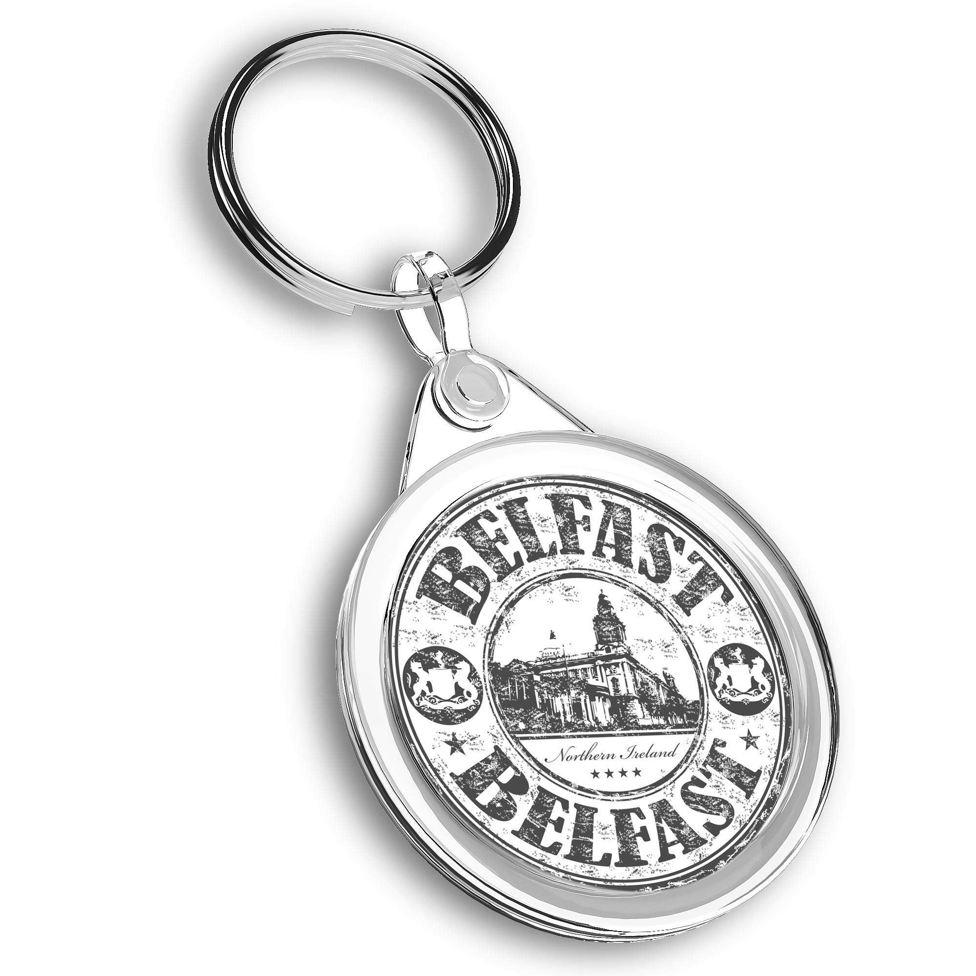 Destination Vinyl Ltd Unisex Multi 1 X Photo Keyring - Belfast Northern Ireland Travel Ireland |Keychain|Keyring|Charm| #40461