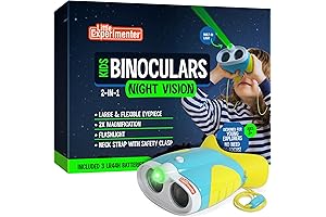 Kids Binoculars with Night Vision and Flashlight: Perfect for Exploring and Learning, Ages 3-12+