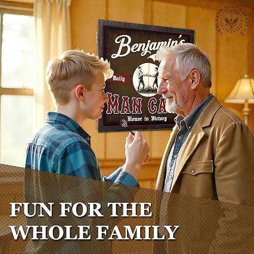 Vista 48 de THOUSAND OAKS BARREL CO. Juego de diana y gabinete personalizado con 6 dardos de punta de acero