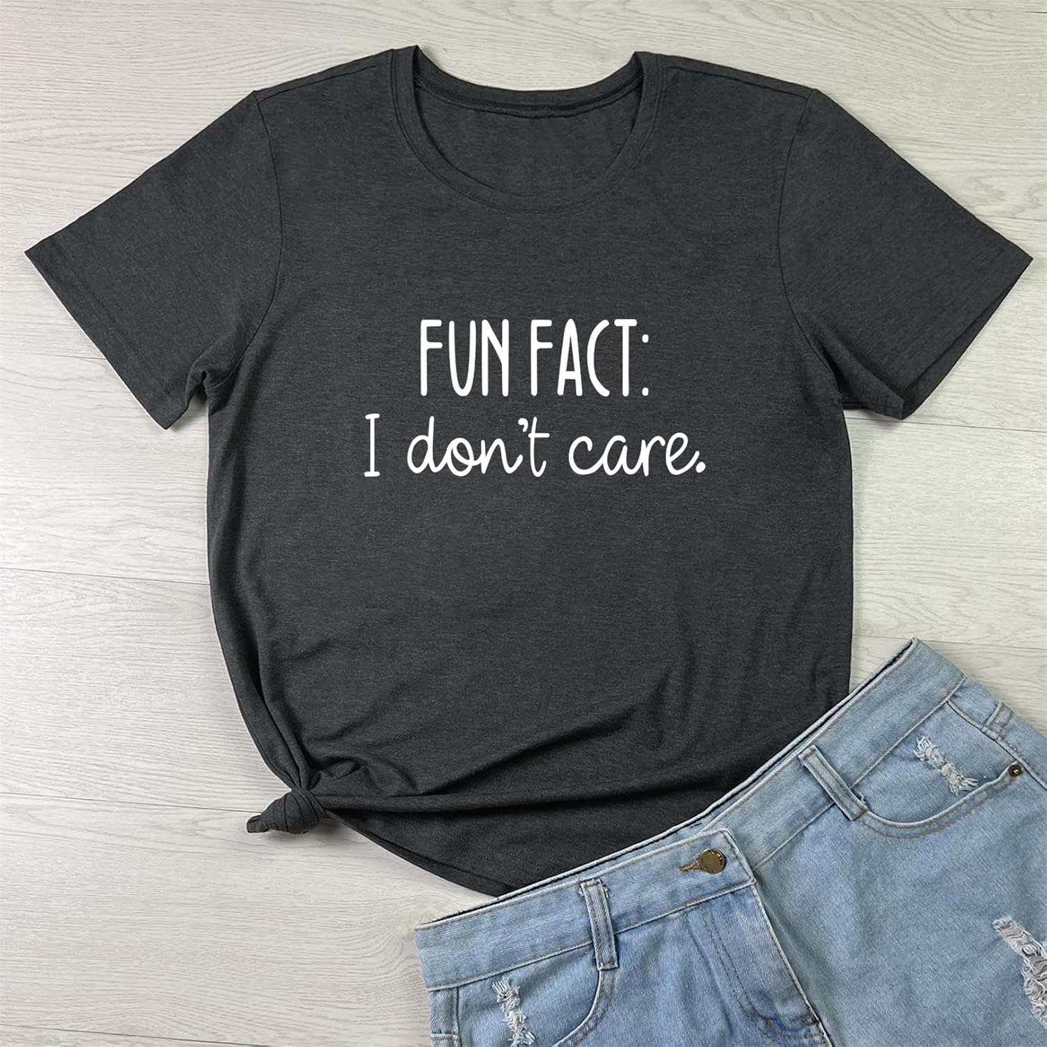 LOOKFACE Women Short Sleeve Tees Fun FACT Graphic Summer T Shirts - Image 2