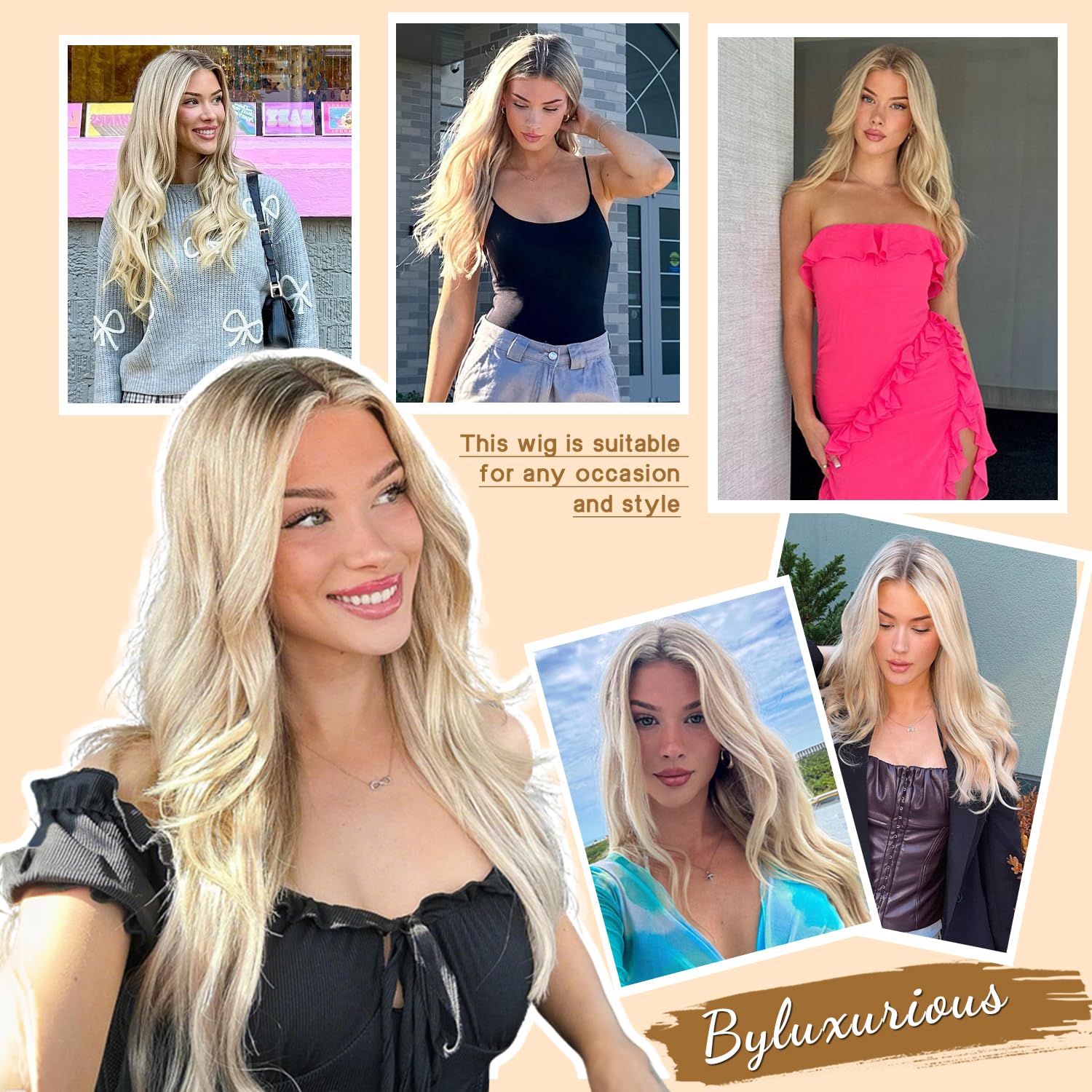Balayage Blonde Ombre Wig Human Hair with Dark Roots Pre Plucked Platinum Ash Blonde Light Brown Highlight 13x4 UHD Lace Front Wigs for Women Straight Virgin Hair 18In 180% Density