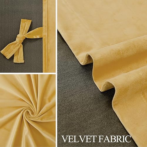 Miniatura 4 de JIUZHEN Cortinas de terciopelo para sala de estar, 108 pulgadas de largo, con aislamiento térmico, oscurecimiento de habitación, protección de