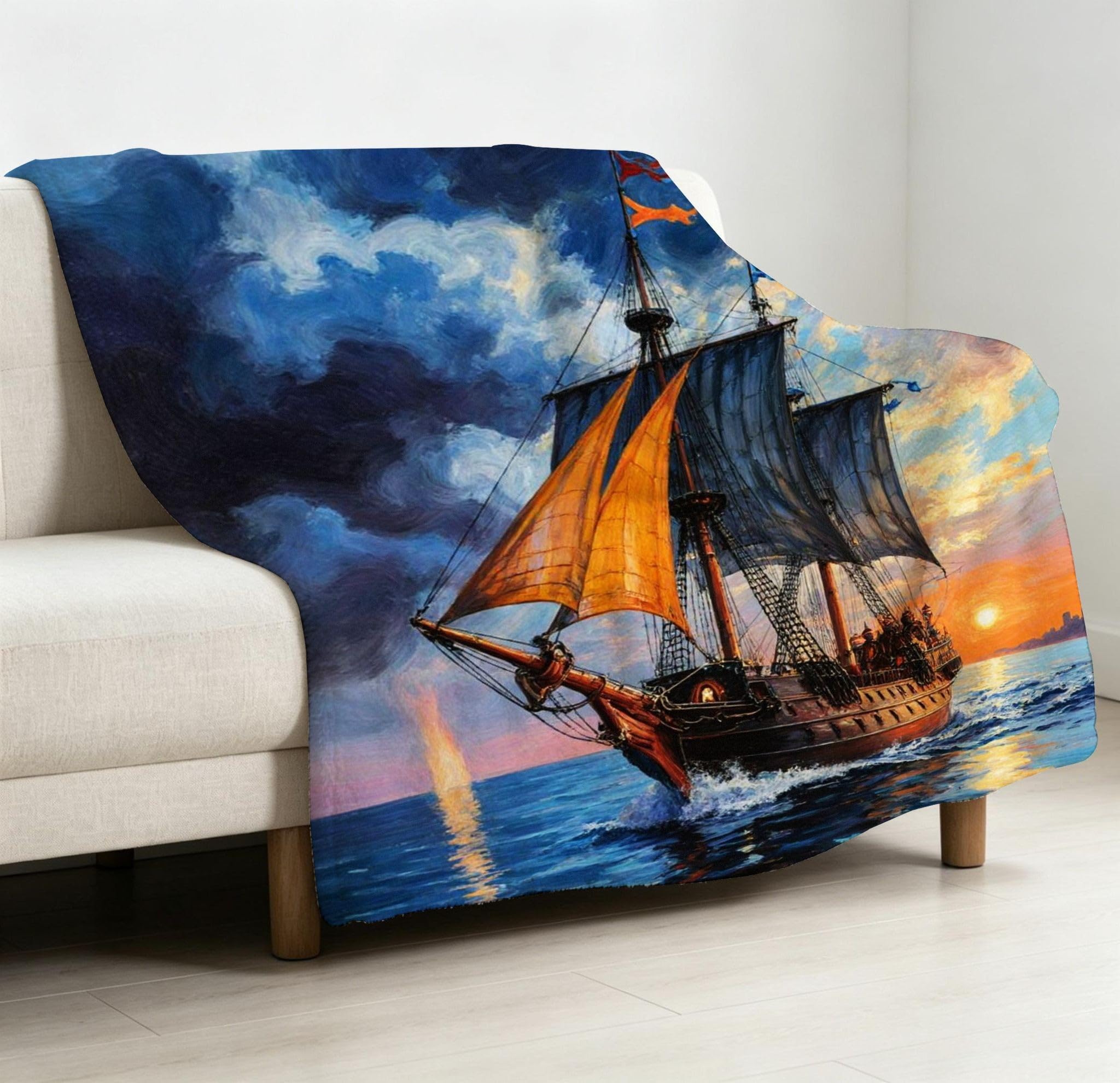 Manta Franela Sherpa 3D Velero 3D 240x260cm para Cama 180-A326