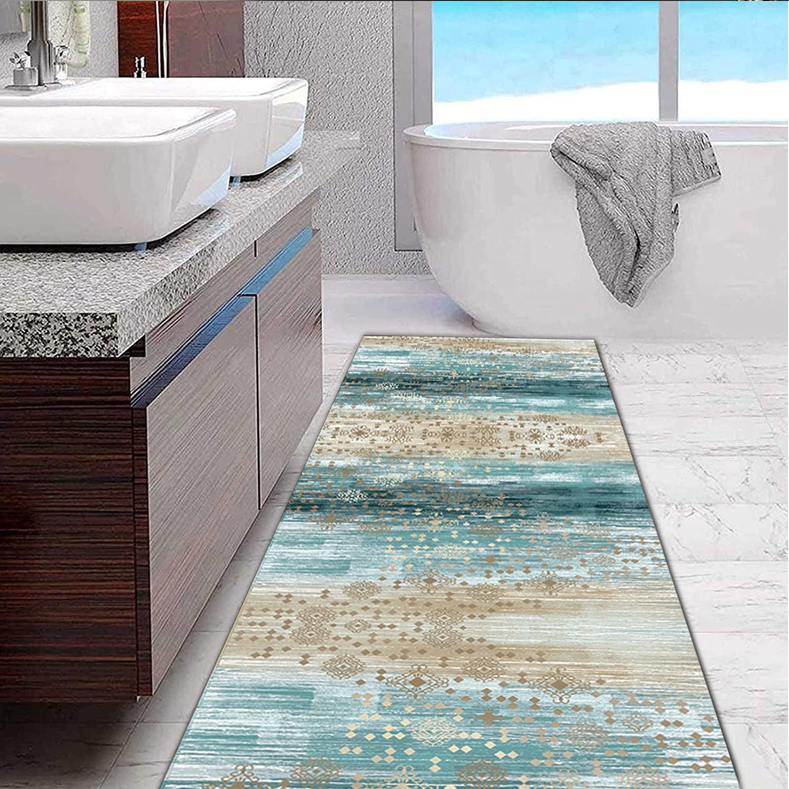 Tappeto corridoio Tappeto Antiscivolo Lavabile Lungo Tappeto 100 cm 1. 5m 2m 250 cm 300 cm 4m 5m 6m Pavimento Tappetino, tappeti a Zona con la Lavabile con Schienale Ridotto (Size : 80x200cm)