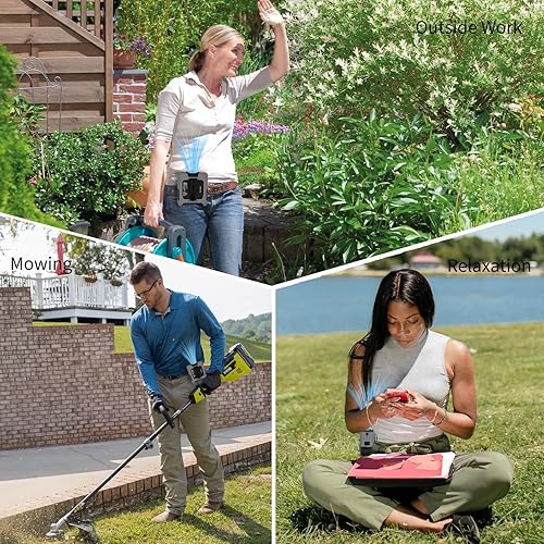 Miniatura 5 de Ventilador portátil portátil portátil con 5 velocidades máximas 55 horas de trabajo, ventiladores portátiles de bajo ruido, ventiladores de cintura
