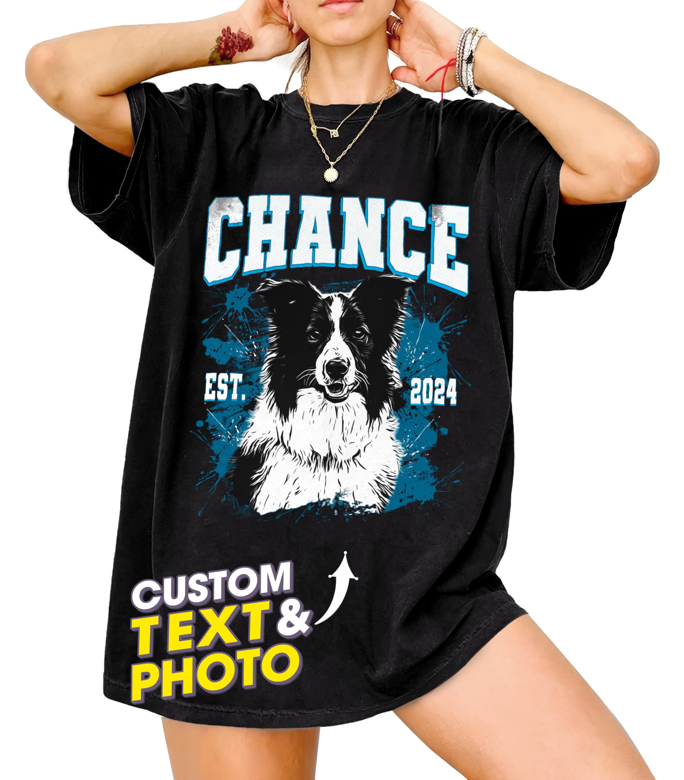 Mit & Mia Custom Your Own Bootleg Rap Shirts for Boyfriend Girlfriend Face Shirt with Photo Gift for Him Her Pet Lovers