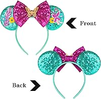 Vista 3 de FANYITY Orejas de ratón, diadema de orejas de ratón con lentejuelas para niñas y mujeres (HHD)