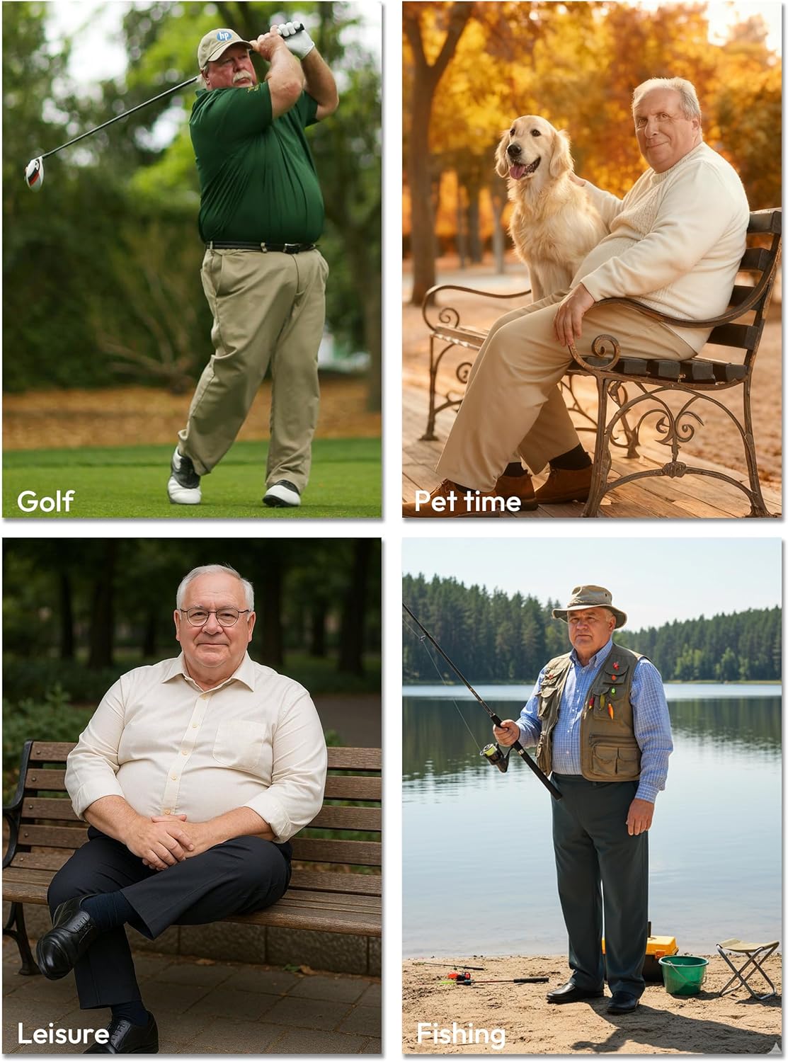 SEVEGO Mens Big and Tall 28"/30"/32" Full Elastic Waist Pants for Seniors Elderly Stretch Slacks Zipper Fly and Pockets - Image 7