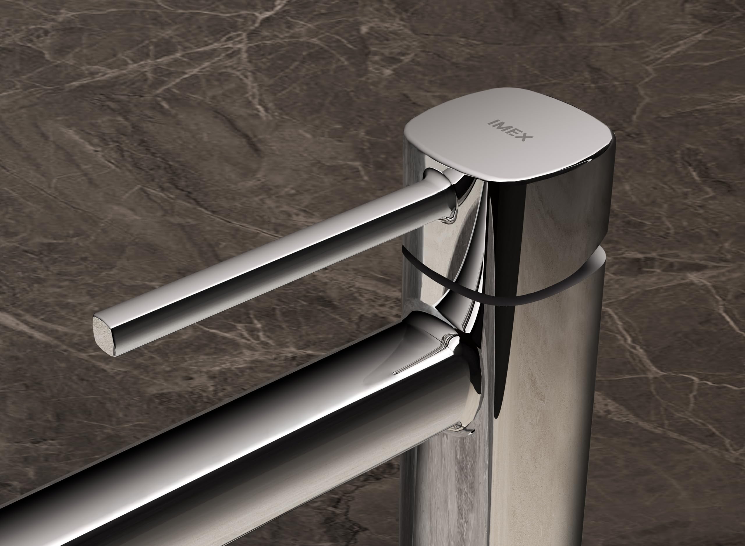 IMEX Grifo Lavabo Alto Monomando Toscana BDT064-3 Latón Cartucho Cerámico 26 mm Grifería Baño para Lavabo Sobre Encimera con Latiguillos 3/8