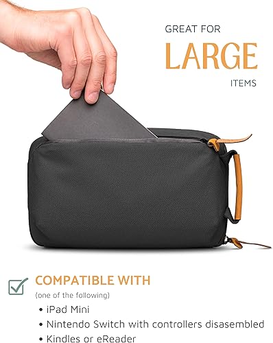 Miniatura 4 de Tech Bag Organizer - Pequeña bolsa organizadora de artículos electrónicos para viajes, funda de viaje premium con detalles de cuero, bolsillo de