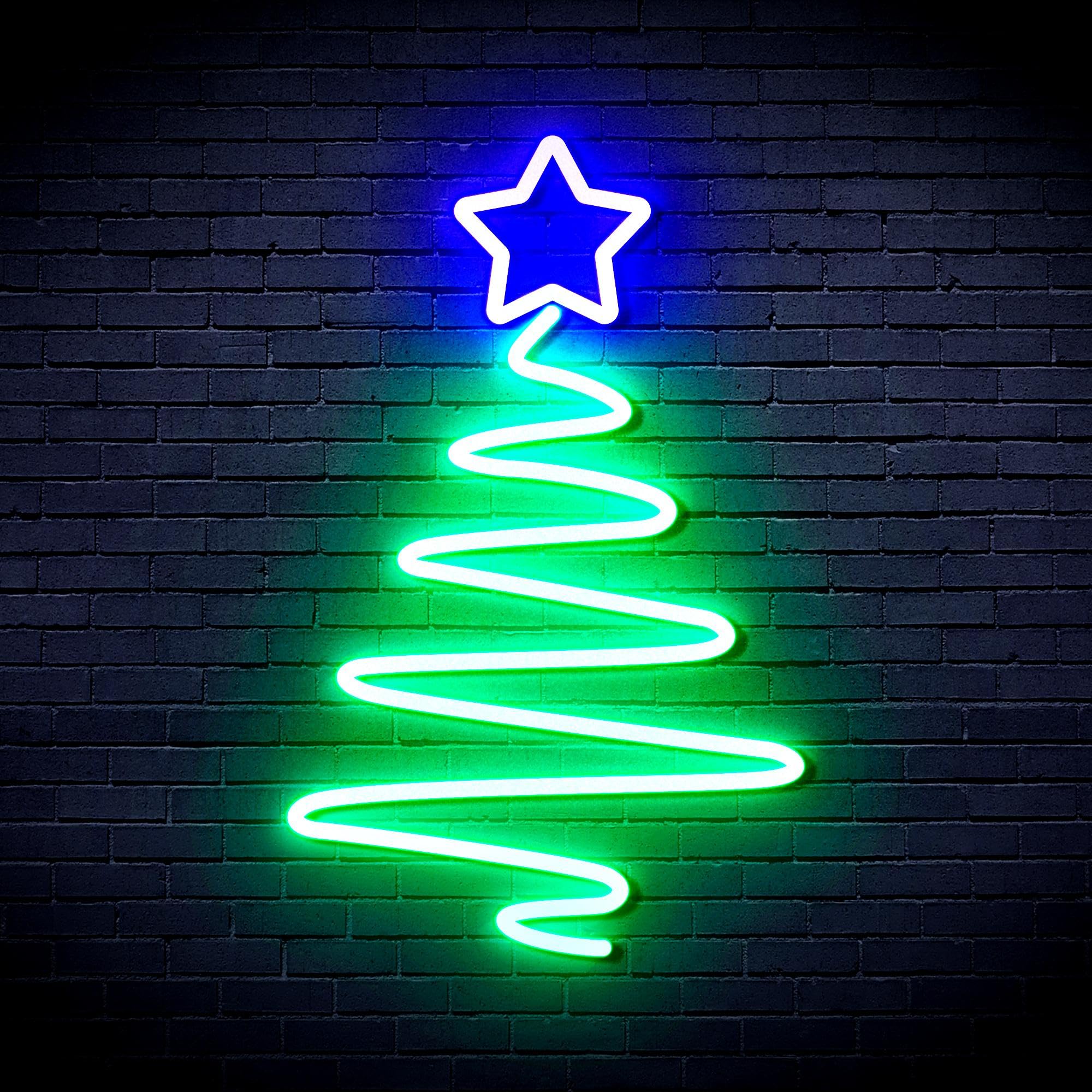 ADVPRO Modern Christmas Tree Flex Silicone LED Neon Sign - Green & Blue - st16s64-fnu0152-gb โ image 1