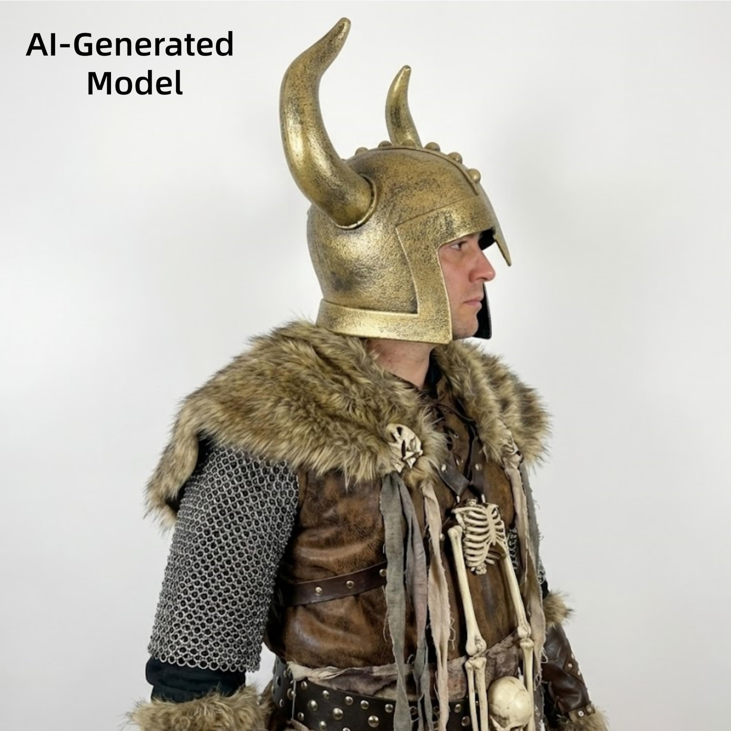 Casco Vikingo Con Cuernos Grandes – Disfraz De Caballero Y Medieval – Plástico Ligero Con Ajuste Para Adultos – Ideal Para Halloween Y Cosplay