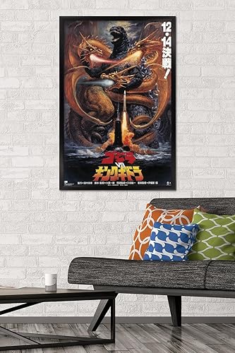 Vista 75 de Trends International Godzilla - Póster de pared Godzilla vs King Gidorah (1991), 14.725 x 22.375 pulgadas, paquete de póster y montaje prémium