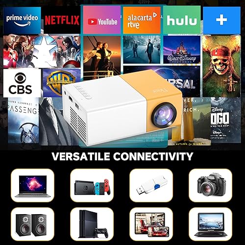 Miniatura 5 de Meer Mini proyector WiFi 5G, proyector de película portátil, proyector ordenado, proyector compatible con iPhone, Android, Windows, Firestick, PS5,