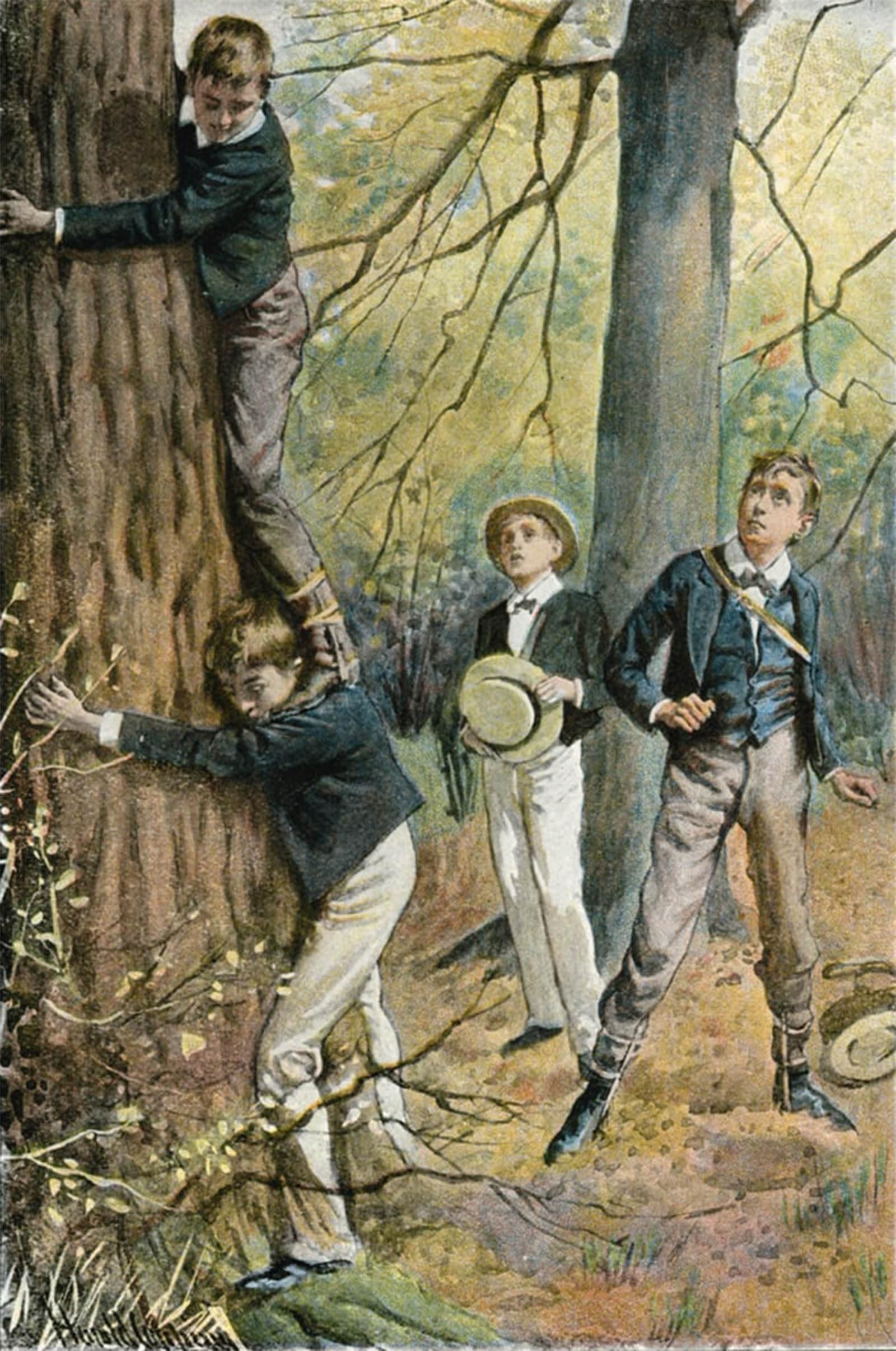 POSTERIIk Famous Modern Artwork Art Mural Tom Got on East's Shoulders by Harold Copping Oil Paintings Pictures for Home Decor 60x90cm