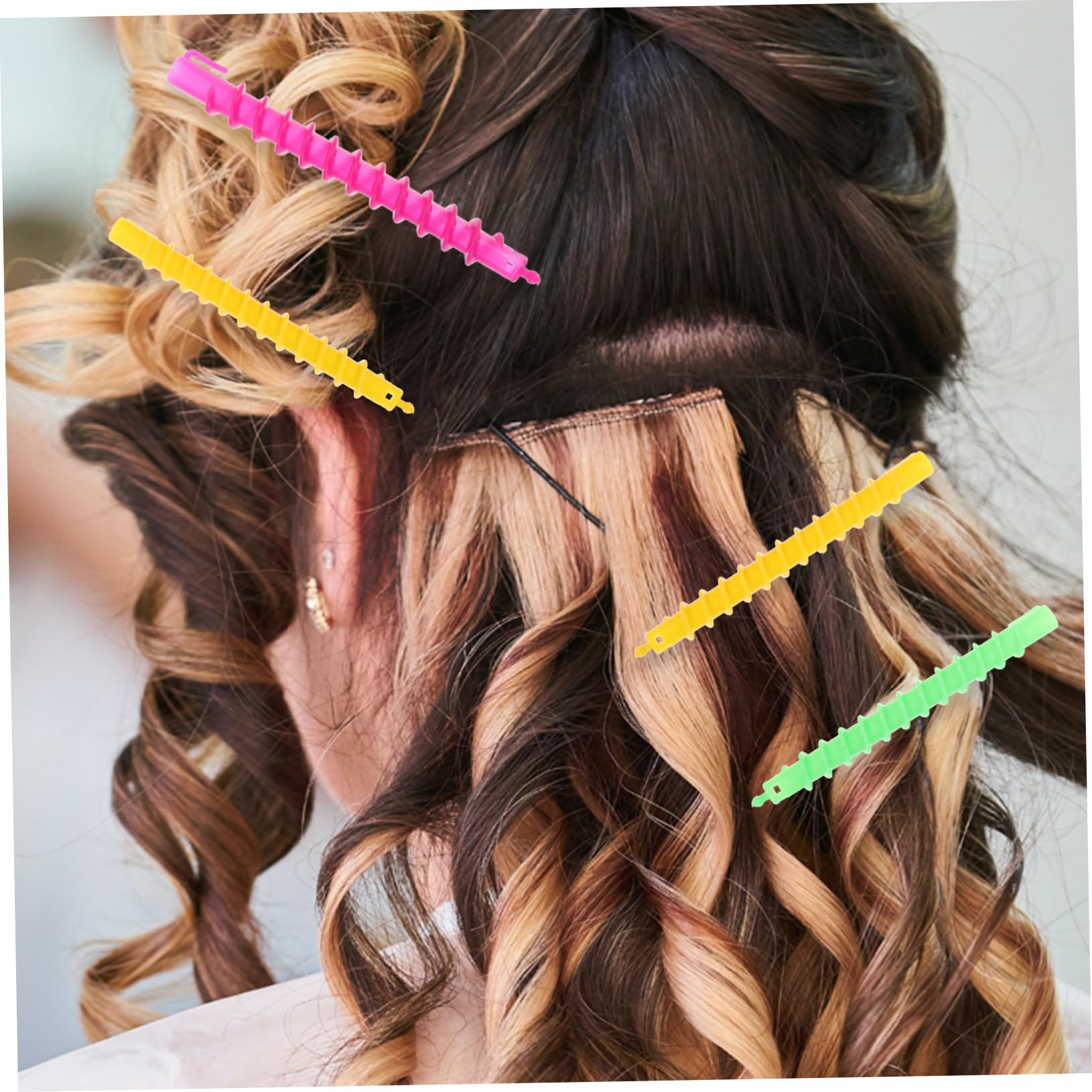 Lot de 100 bigoudis permanents en spirale pour cheveux longs, grands bigoudis avec maintien sûr pour vagues froides, outils de cheveux pour femme, couleur aléatoire