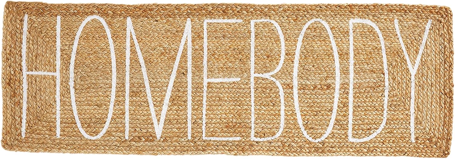 Mud Pie Jute Doormat, Homebody, 17" x 51"