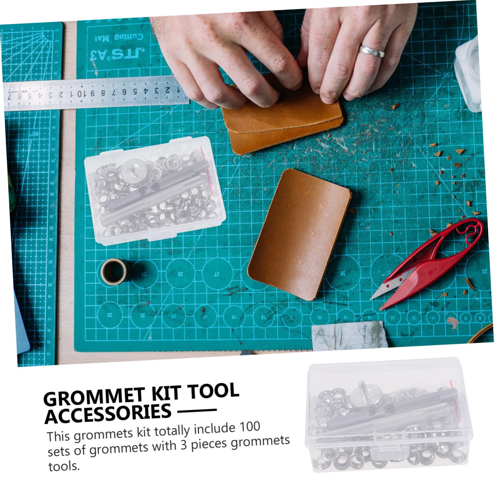 Lurrose 300sets Kit Occhielli Ottone Con Utensili Di Occhielli Colorati Per Scarpe Abbigliamento e Progetti Fai Te Confezione Pratica e Resistente Bianco