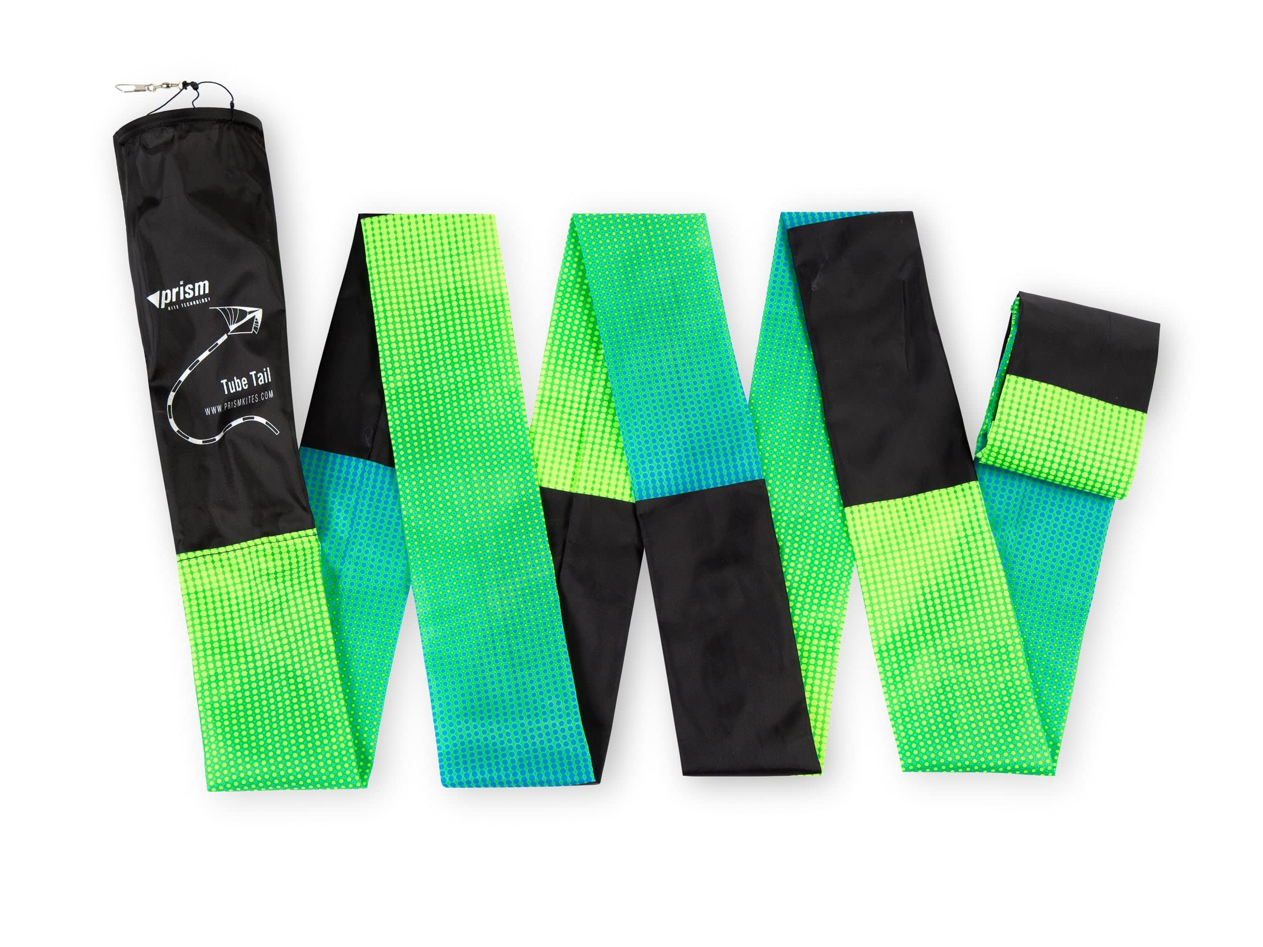 Prism Kite Technology Flying Tube Tail Kite Accessory in Aurora Colorway with Clip Attachment for Single and Dual Line Kites, 20 Foot