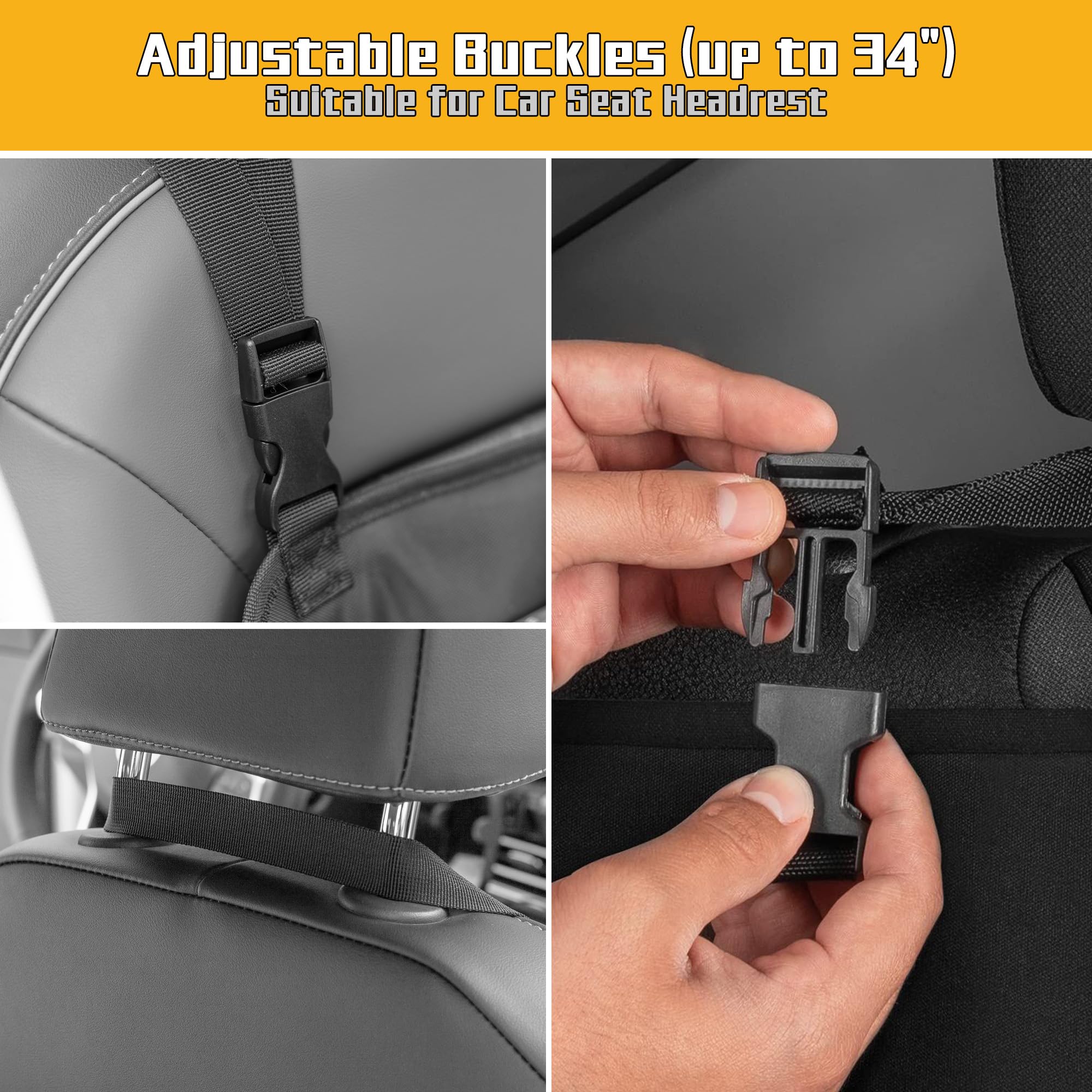 Luxja Car Front Seat Organiser with Accordion File Pocket - Image 4
